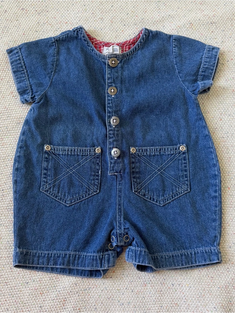 Baby Denim Short Romper